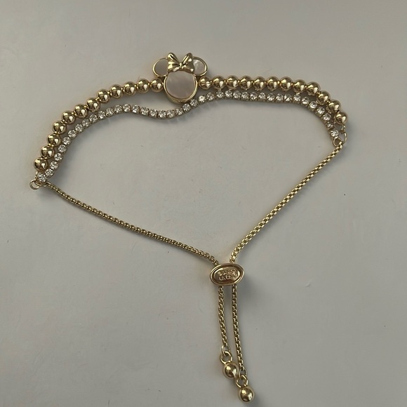 Disney Minnie Mouse Rhinestone & Charm Fine Silver Bracelet BNIB - Picture 9 of 11